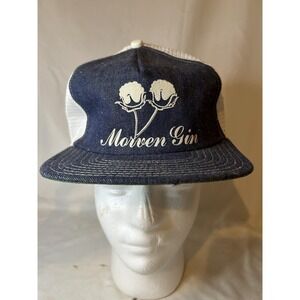 Vintage Morven Cotton Gin Co Georgia GA Blue  Snapback Mesh Farm Cap Hat
